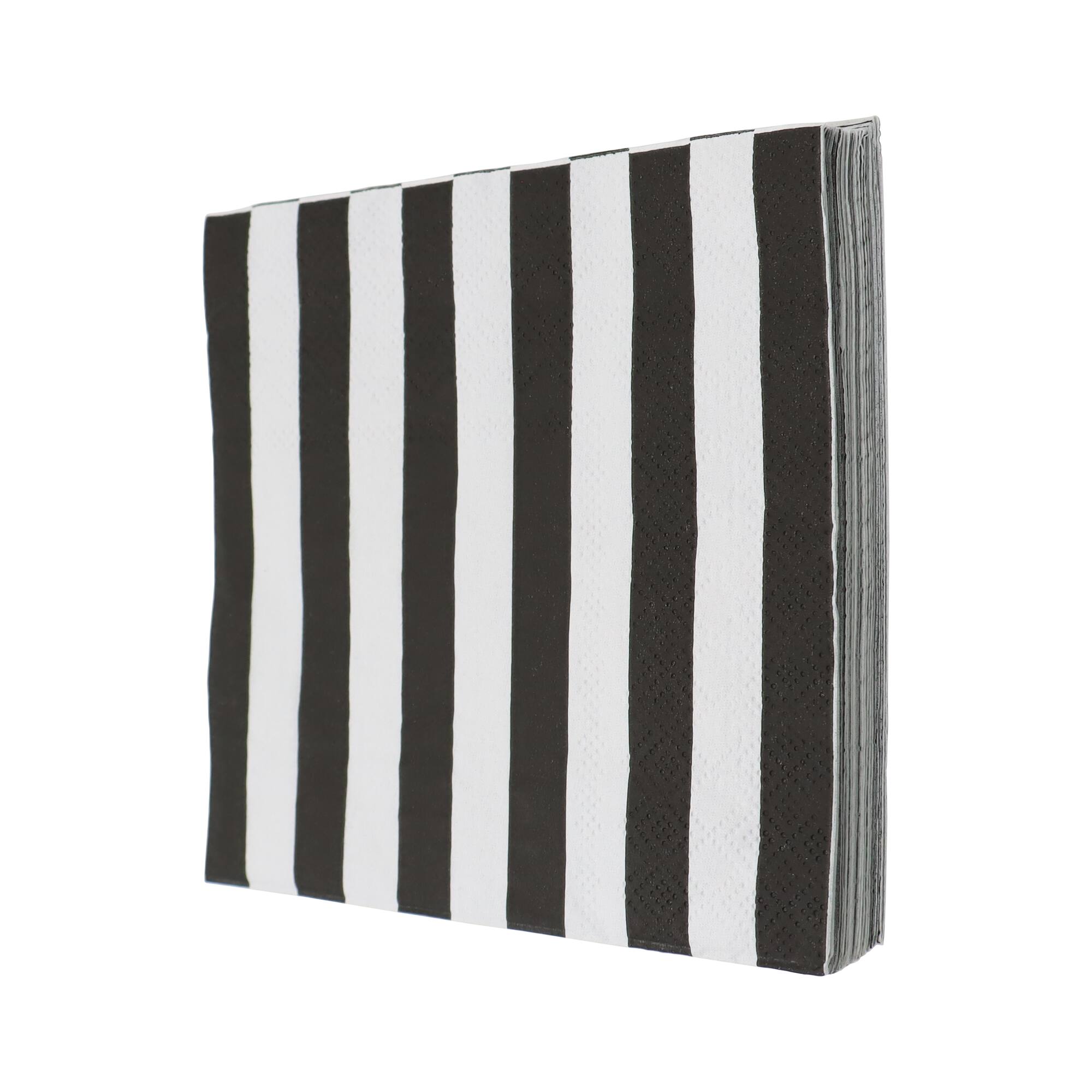 24 Packs: 20 ct. (480 total) Black & White Stripes Beverage Napkins by Celebrate It™